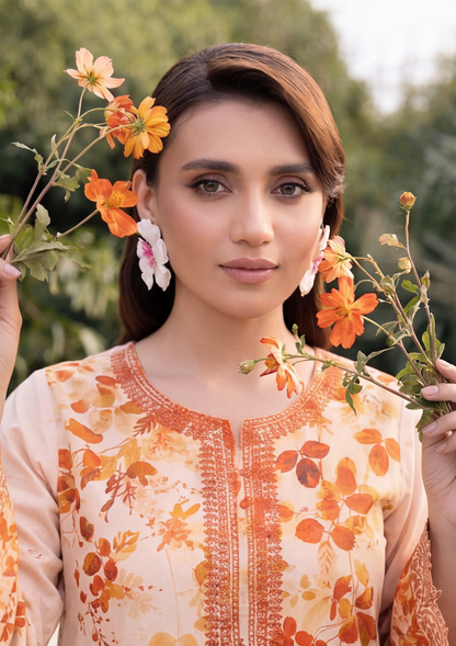 3 Piece - Embroidered Lawn - Fantak Elegant V306 - 3