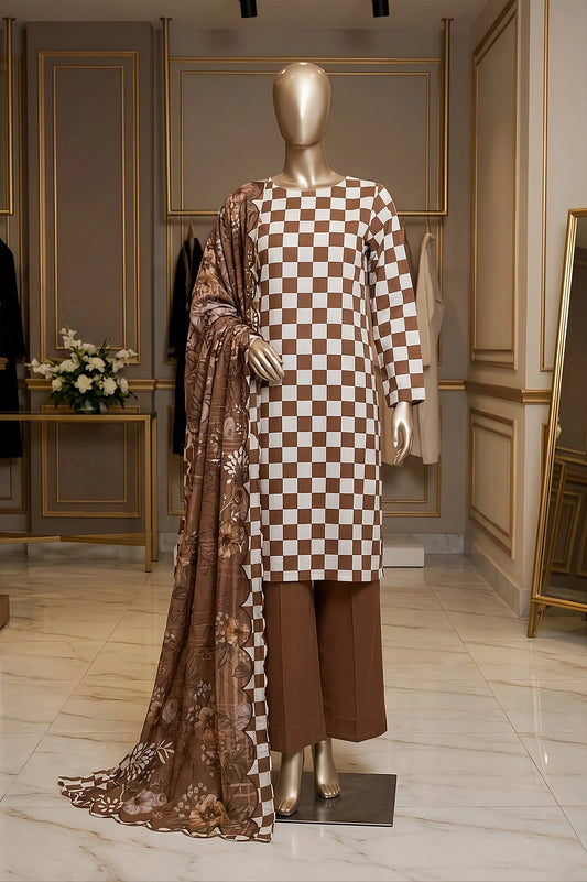 3 Piece - Digitally Printed Lawn - F10 - D5009