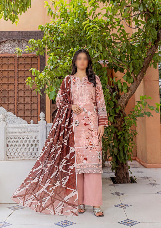 3 Piece - Embroidered Lawn - Fantak Flossie Finch V161 - 3