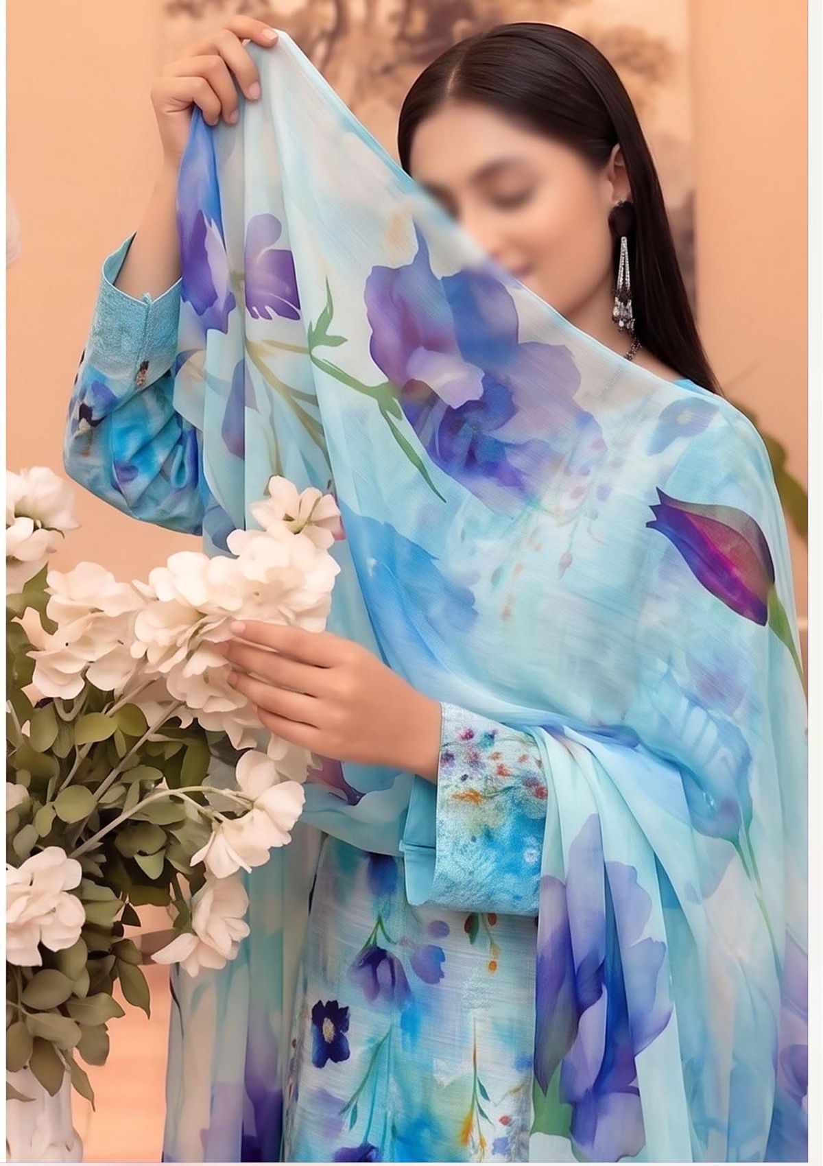 3 Piece - Embroidered Lawn - Fantak Raya V177 - 03