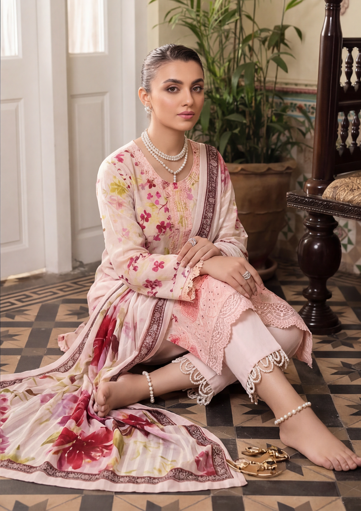 3 Piece - Embroidered Lawn - Fantak Elegant V306 - 4