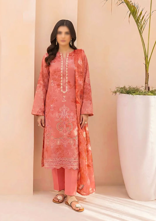 3 Piece - Embroidered Lawn - Fantak Amber V307 - 4
