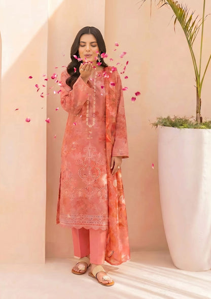 3 Piece - Embroidered Lawn - Fantak Amber V307 - 4