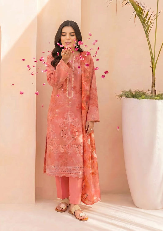 3 Piece - Embroidered Lawn - Fantak Amber V307 - 4