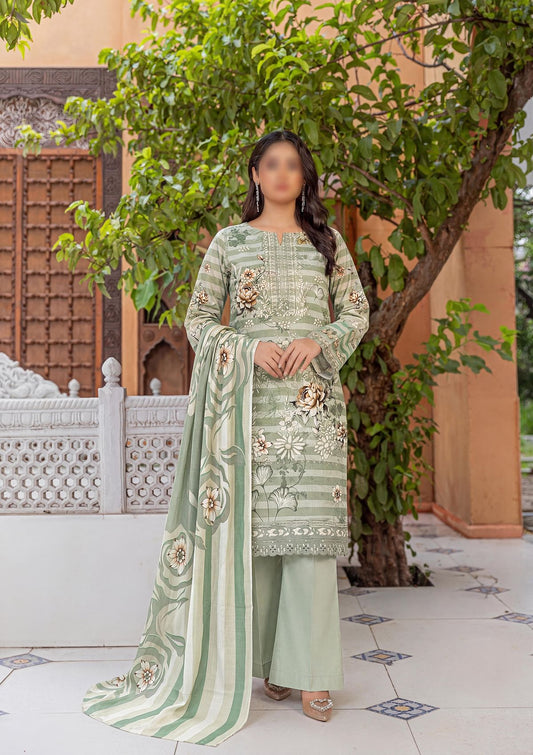 3 Piece - Embroidered Lawn - Fantak Flossie Finch V161 - 4