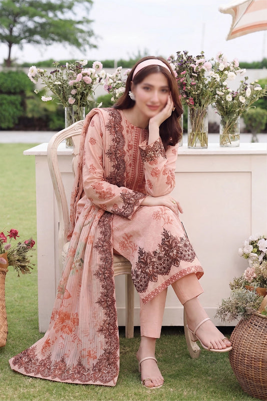 3 Piece - Embroidered Lawn - Noir 30406