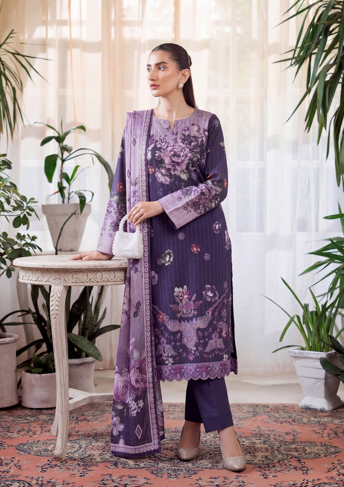 3 Piece - Embroidered Lawn - Fantak Luxe V303 - 04