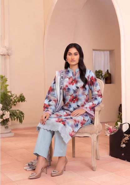 3 Piece - Embroidered Lawn - Fantak Raya V177 - 04