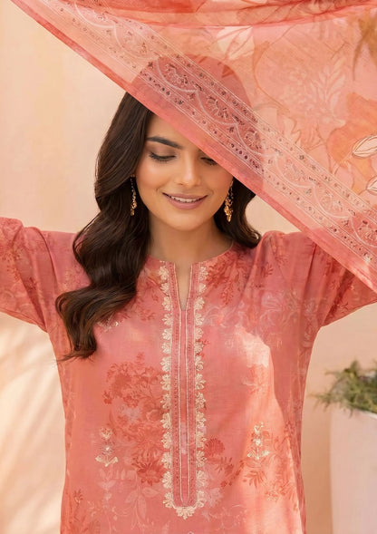 3 Piece - Embroidered Lawn - Fantak Amber V307 - 4