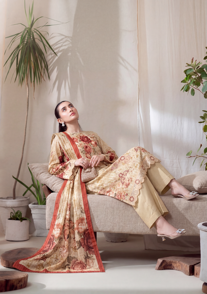 3 Piece - Embroidered Lawn - Fantak Luxe V303 - 05
