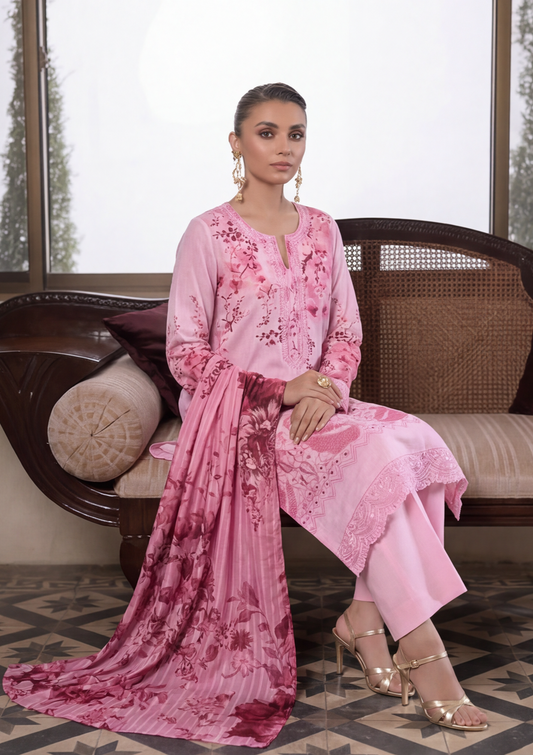 3 Piece - Embroidered Lawn - Fantak Elegant V306 - 5