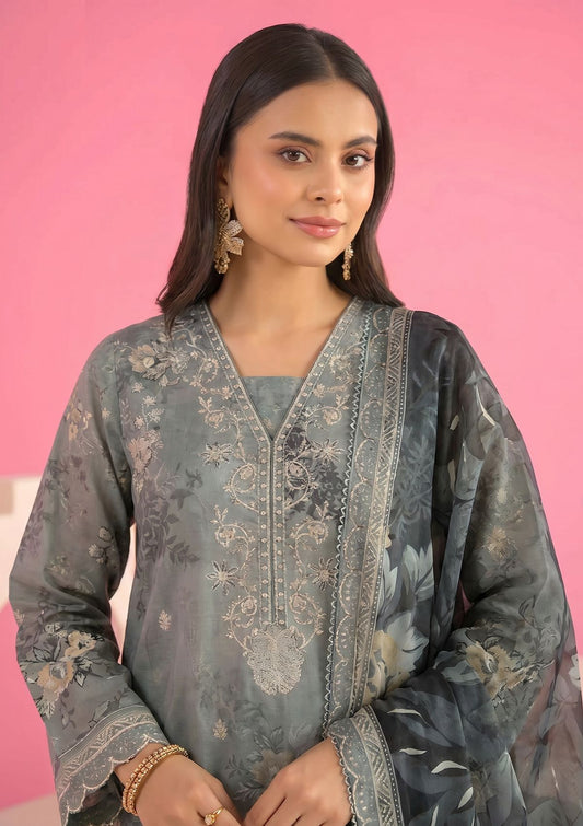 3 Piece - Embroidered Lawn - Fantak Amber V307 - 5