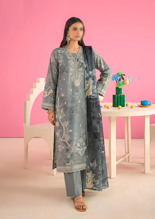 3 Piece - Embroidered Lawn - Fantak Amber V307 - 5