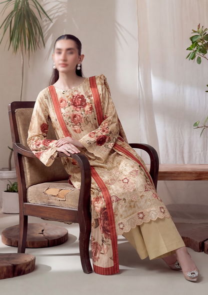 3 Piece - Embroidered Lawn - Fantak Luxe V303 - 05