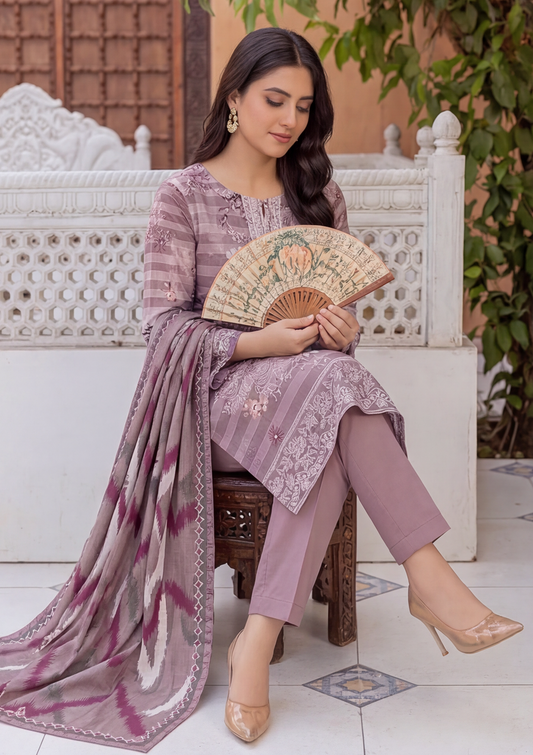 3 Piece - Embroidered Lawn - Fantak Flossie Finch V161 - 5