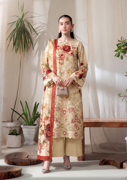 3 Piece - Embroidered Lawn - Fantak Luxe V303 - 05
