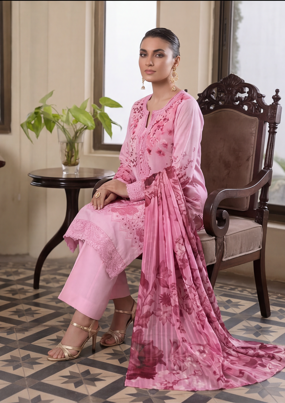 3 Piece - Embroidered Lawn - Fantak Elegant V306 - 5