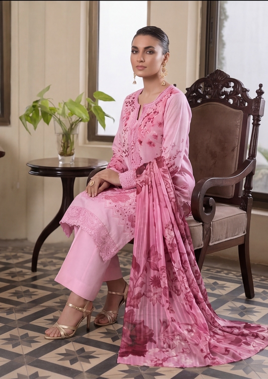 3 Piece - Embroidered Lawn - Fantak Elegant V306 - 5