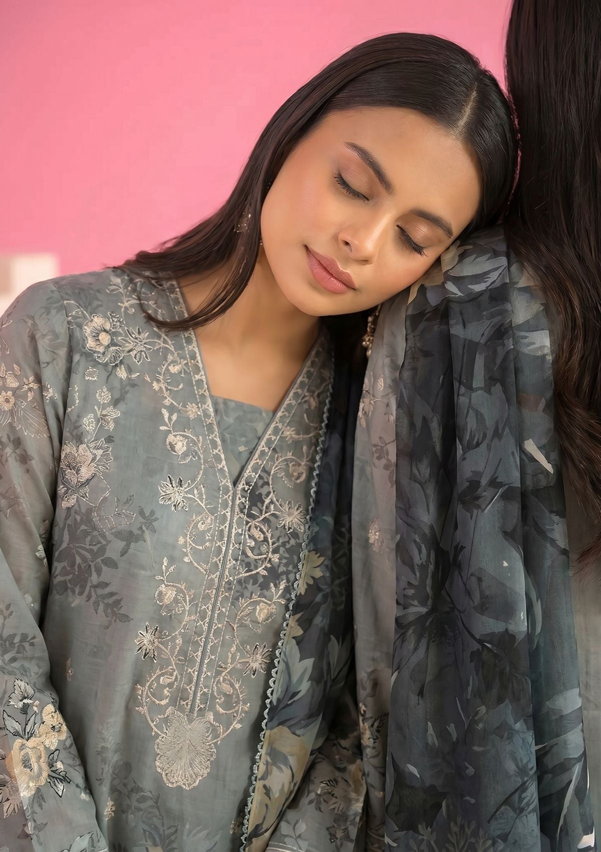 3 Piece - Embroidered Lawn - Fantak Amber V307 - 5