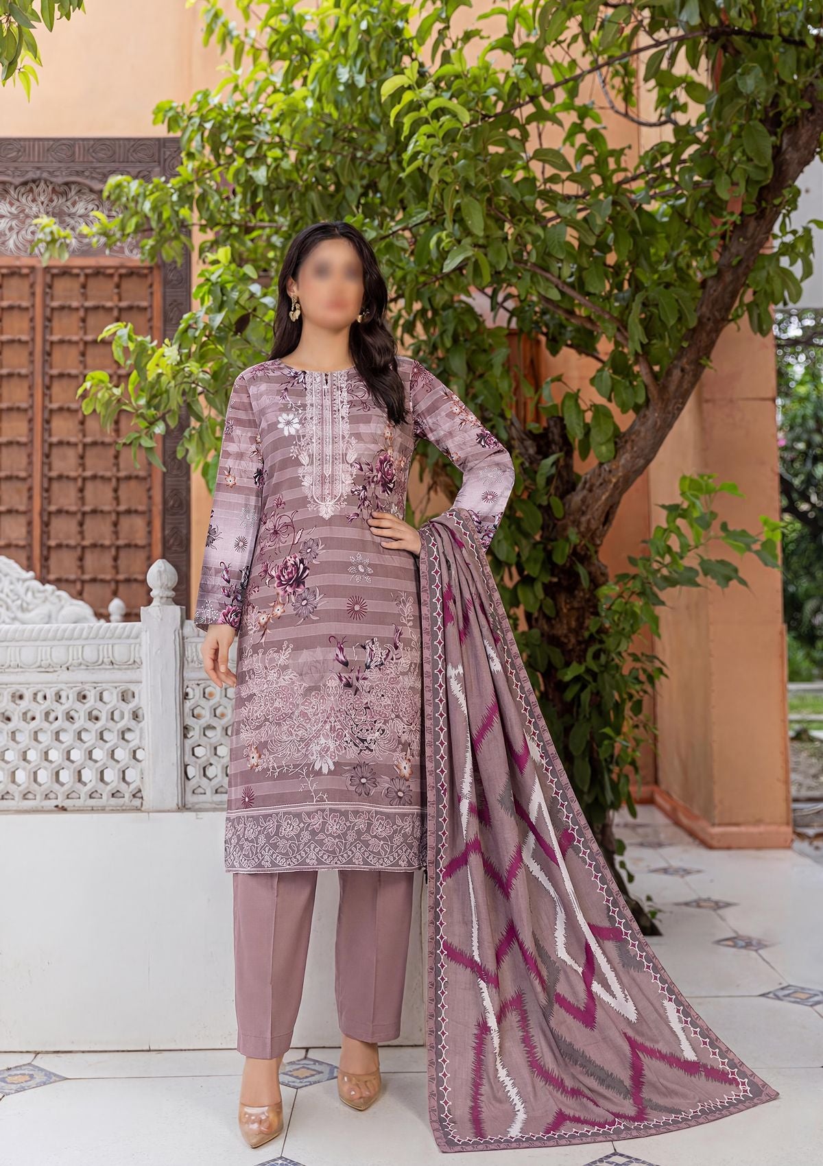 3 Piece - Embroidered Lawn - Fantak Flossie Finch V161 - 5