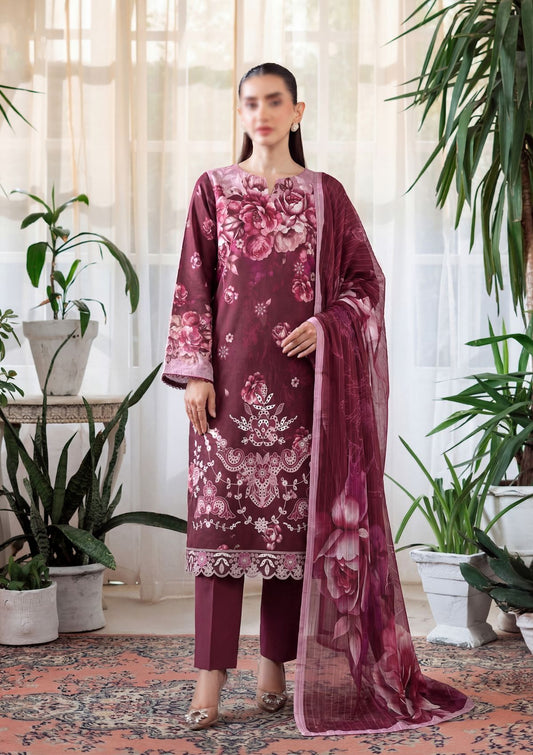 3 Piece - Embroidered Lawn - Fantak Luxe V303 - 06