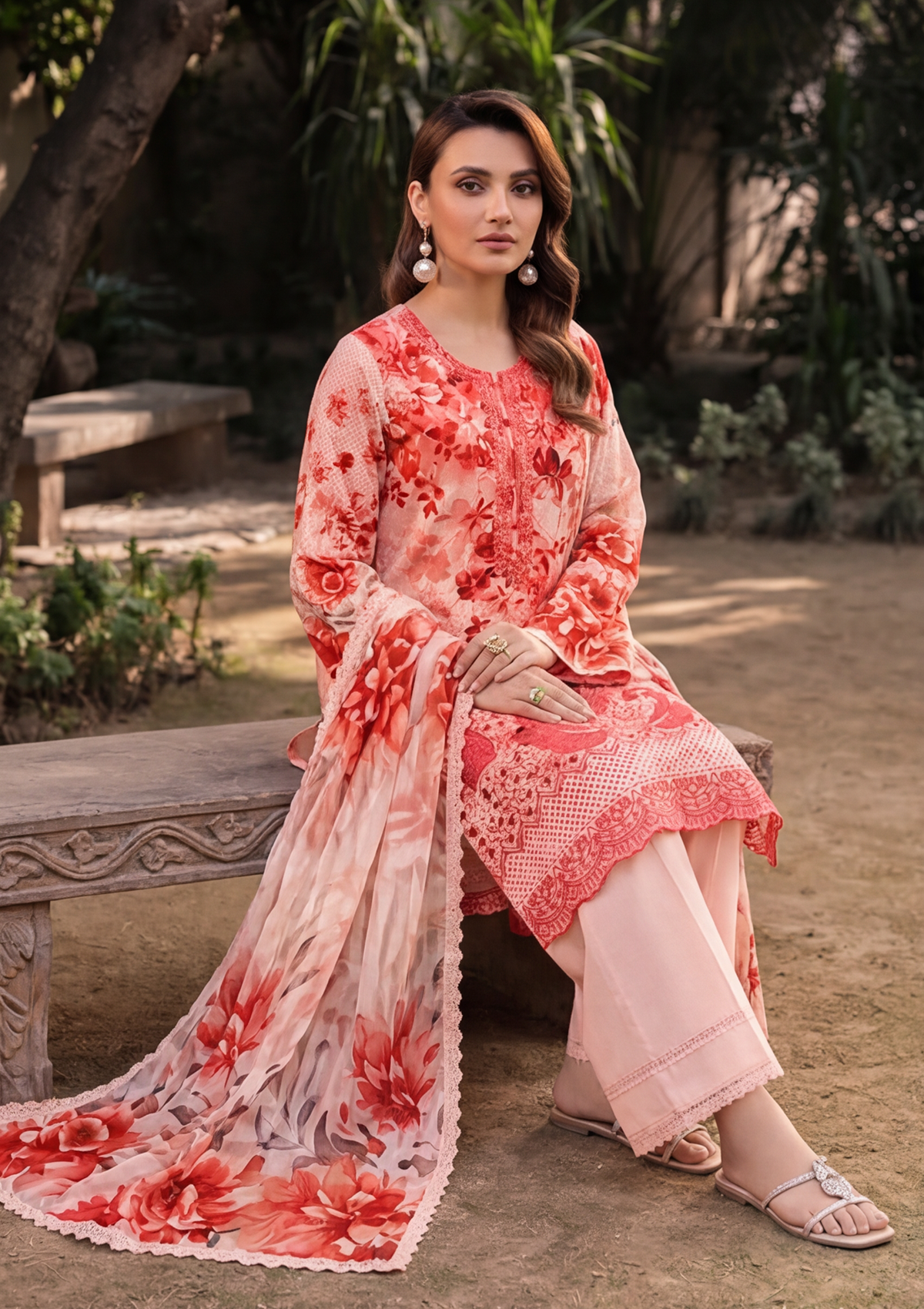 3 Piece - Embroidered Lawn - Fantak Elegant V306 - 6