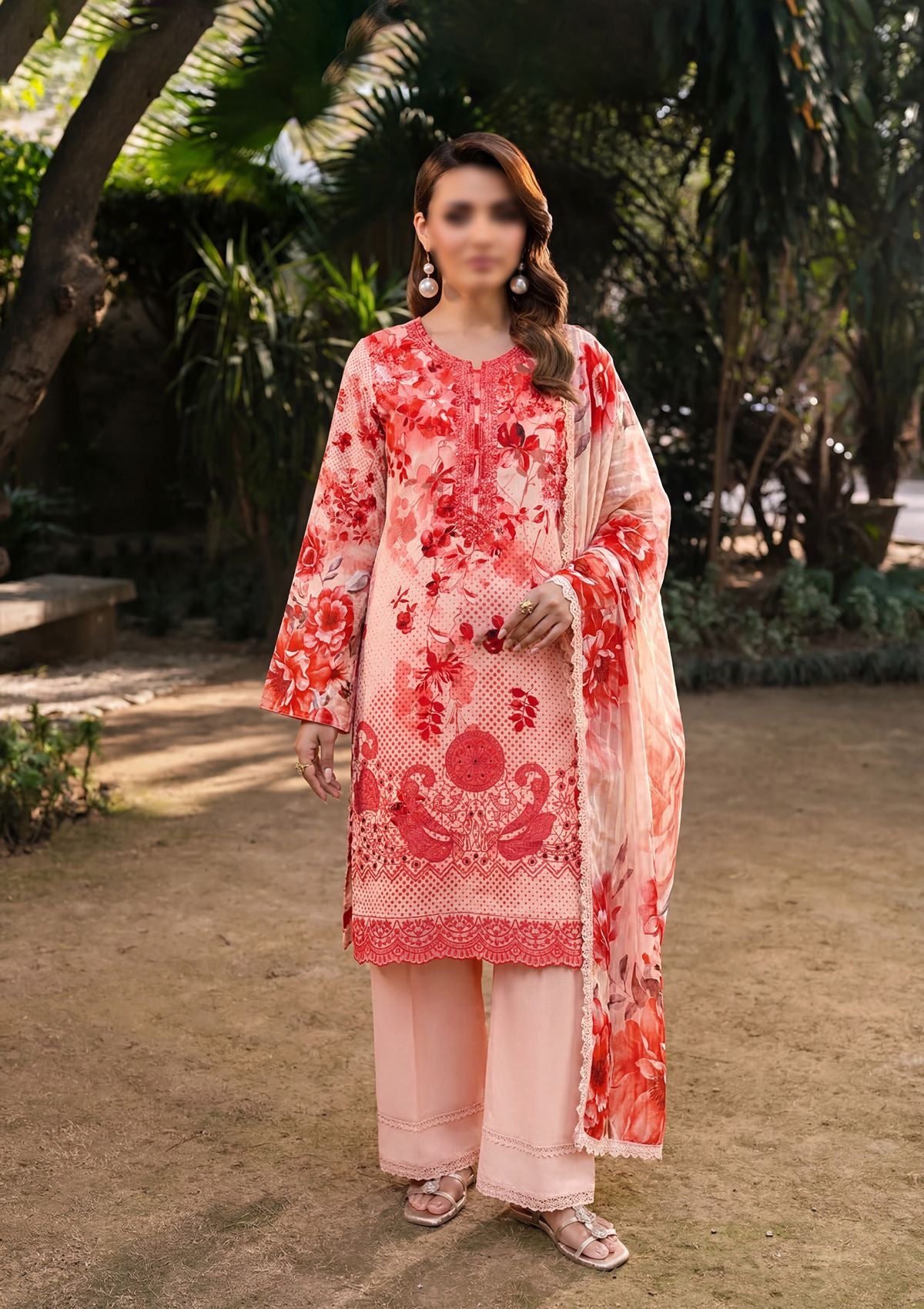 3 Piece - Embroidered Lawn - Fantak Elegant V306 - 6