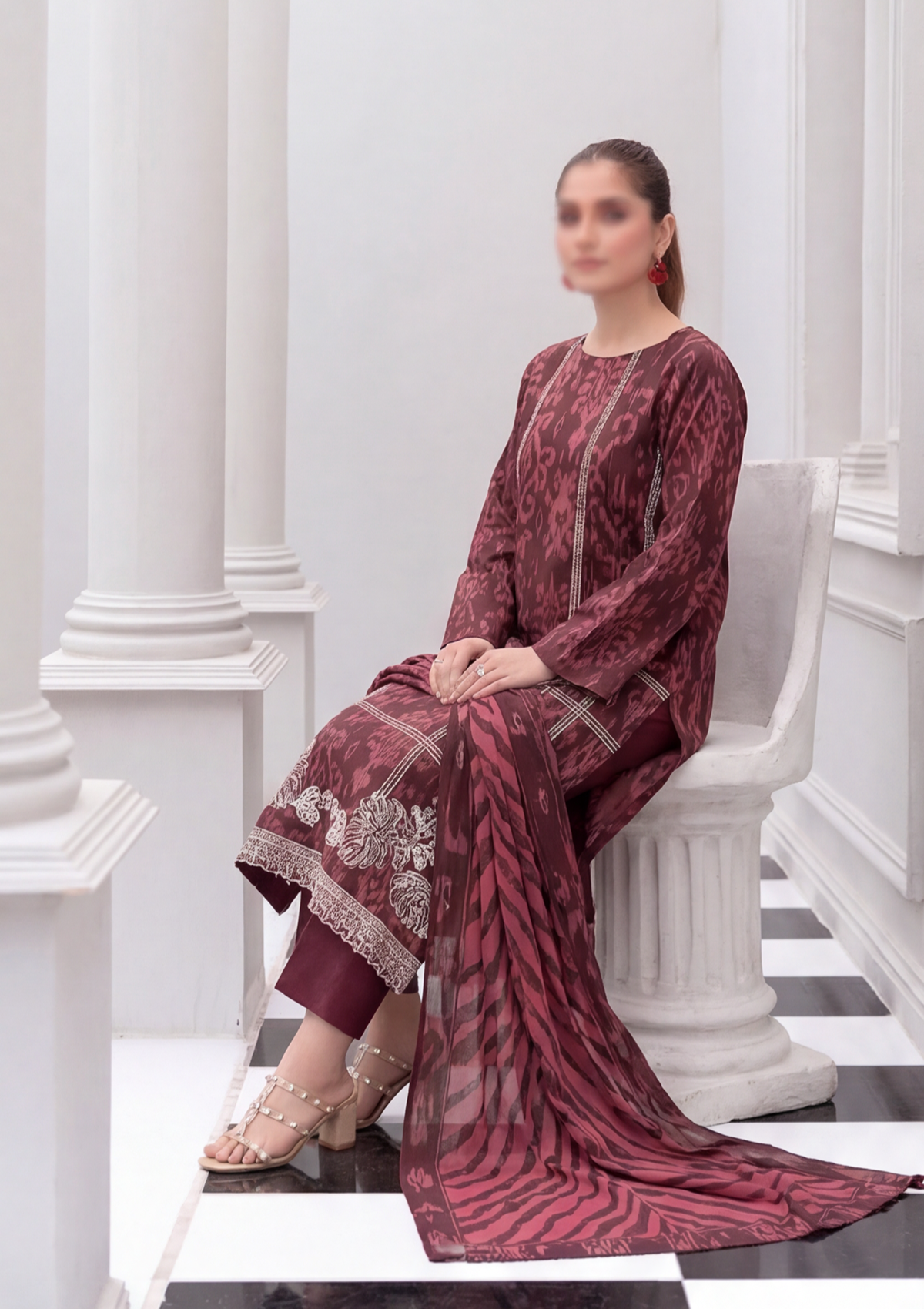 3 Piece - Embroidered Lawn - Fantak Nirvana V156 - 6
