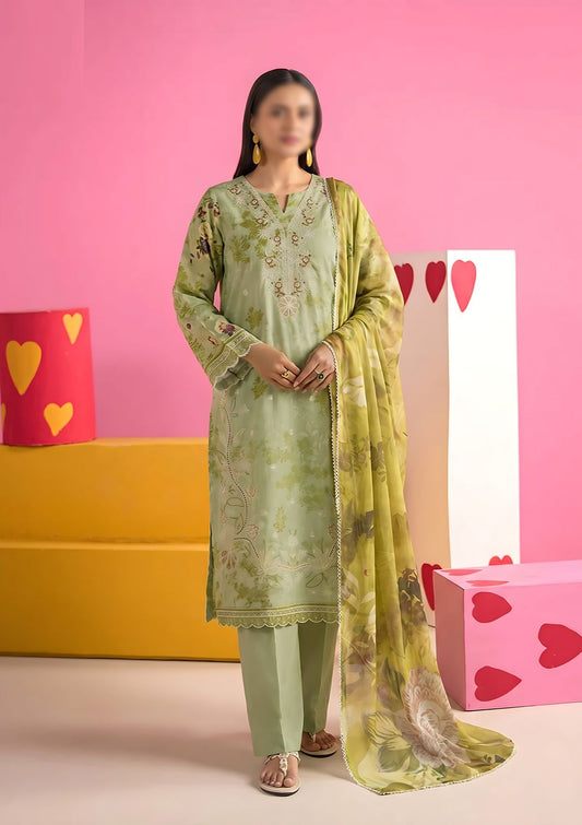 3 Piece - Embroidered Lawn - Fantak Amber V307 - 6