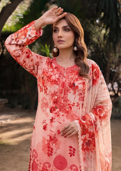 3 Piece - Embroidered Lawn - Fantak Elegant V306 - 6