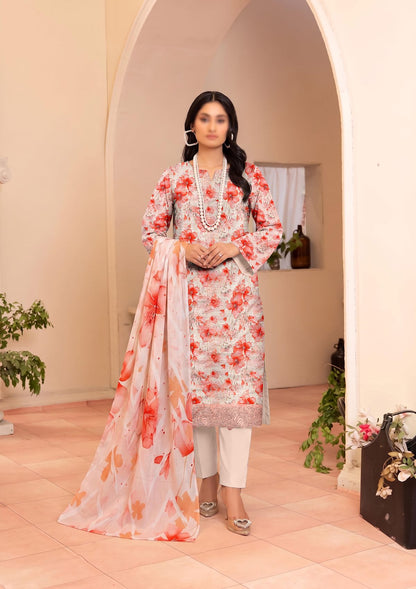 3 Piece - Embroidered Lawn - Fantak Raya V177 - 06