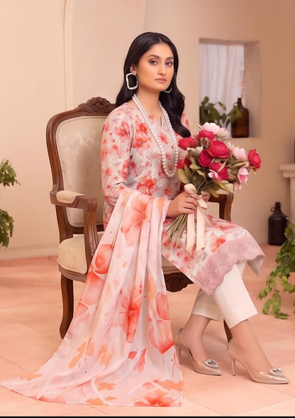 3 Piece - Embroidered Lawn - Fantak Raya V177 - 06