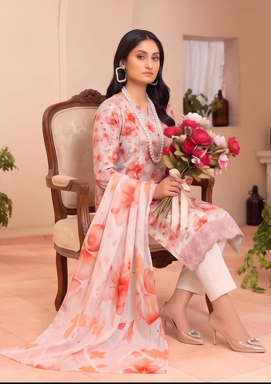 3 Piece - Embroidered Lawn - Fantak Raya V177 - 06