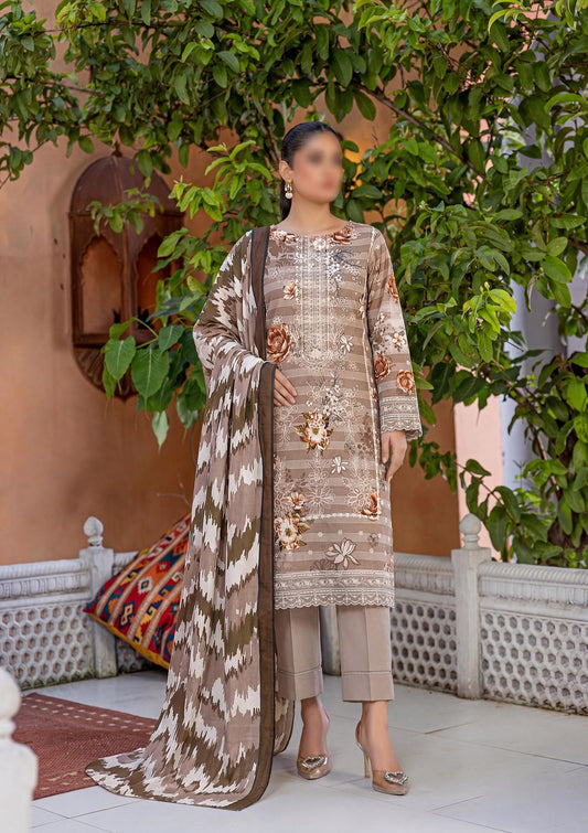 3 Piece - Embroidered Lawn - Fantak Flossie Finch V161 - 7