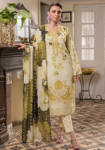 3 Piece - Embroidered Lawn - Fantak Elegant V306 - 7