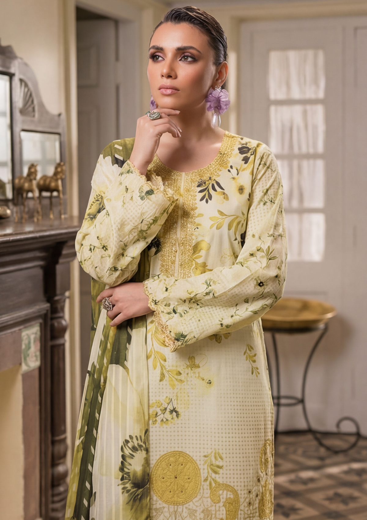 3 Piece - Embroidered Lawn - Fantak Elegant V306 - 7