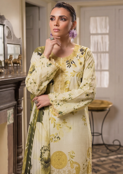 3 Piece - Embroidered Lawn - Fantak Elegant V306 - 7