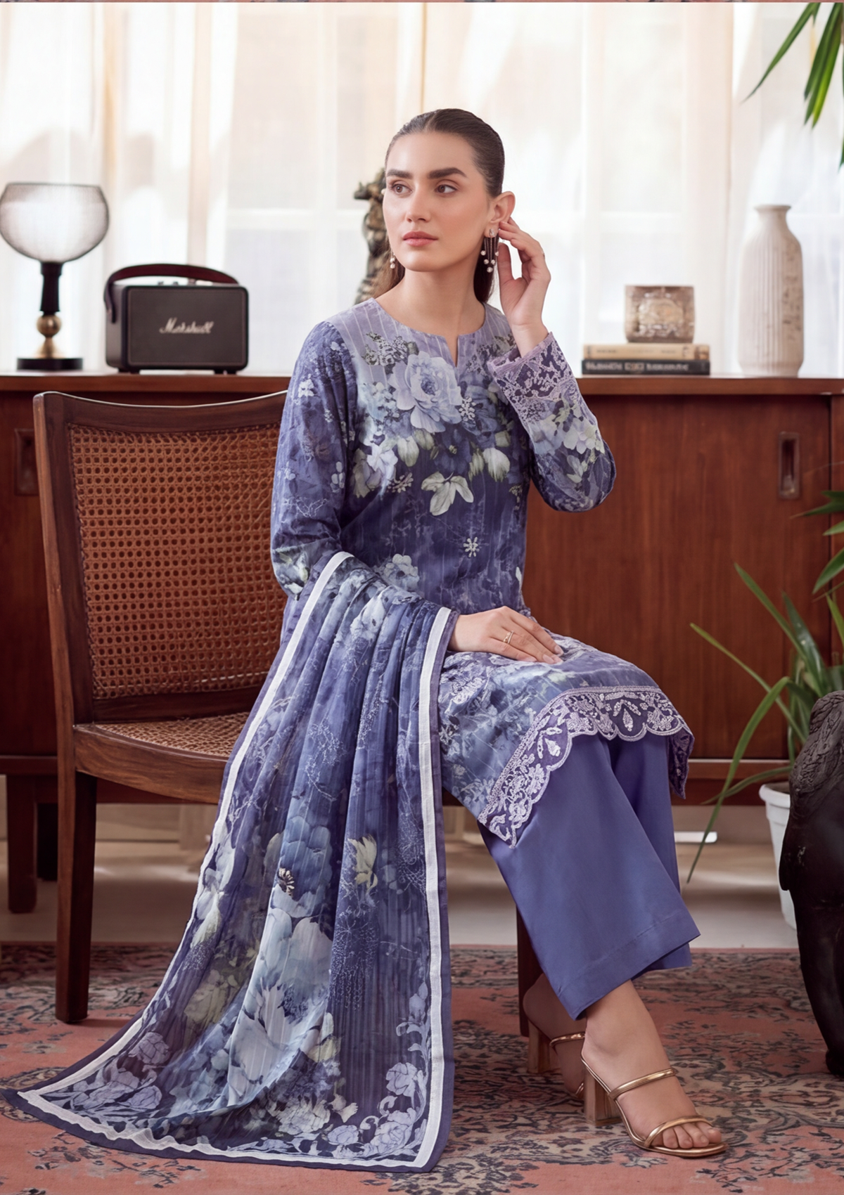 3 Piece - Embroidered Lawn - Fantak Luxe V303 - 07