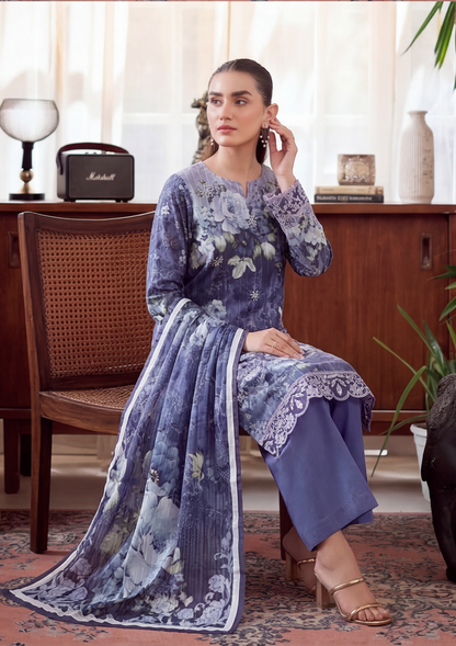 3 Piece - Embroidered Lawn - Fantak Luxe V303 - 07