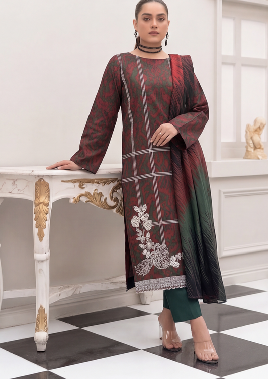 3 Piece - Embroidered Lawn - Fantak Nirvana V156 - 7