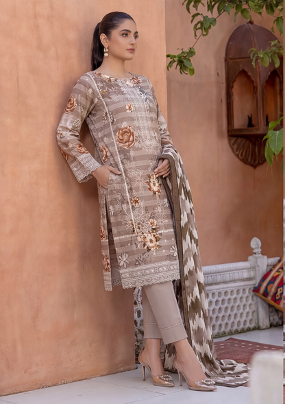 3 Piece - Embroidered Lawn - Fantak Flossie Finch V161 - 7