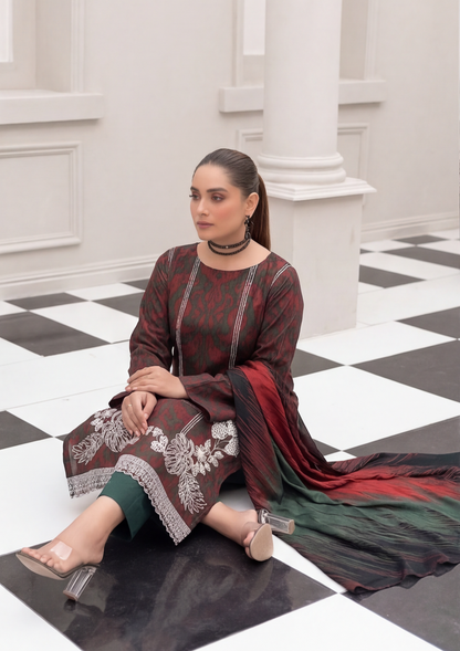 3 Piece - Embroidered Lawn - Fantak Nirvana V156 - 7