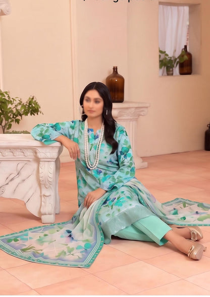 3 Piece - Embroidered Lawn - Fantak Raya V177 - 07