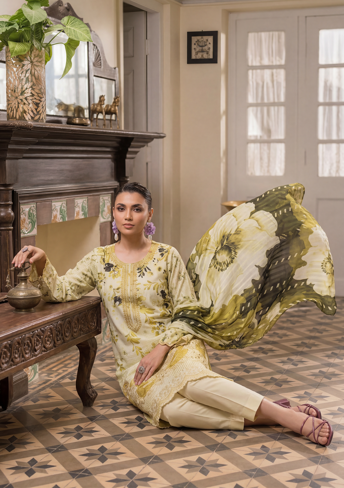 3 Piece - Embroidered Lawn - Fantak Elegant V306 - 7