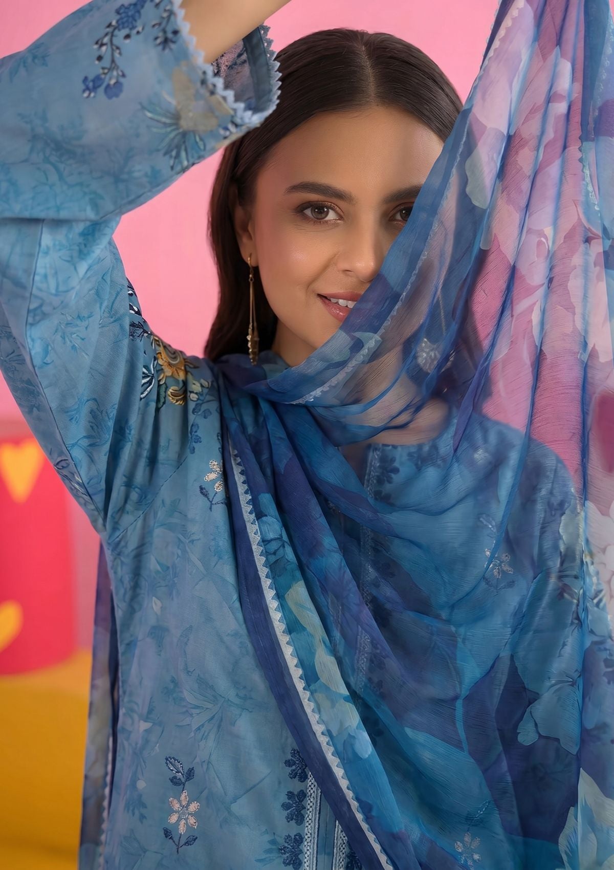 3 Piece - Embroidered Lawn - Fantak Amber V307 - 8