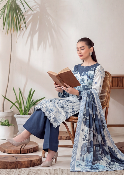 3 Piece - Embroidered Lawn - Fantak Luxe V303 - 08