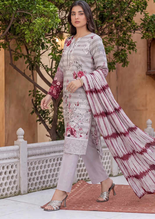 3 Piece - Embroidered Lawn - Fantak Flossie Finch V161 - 8