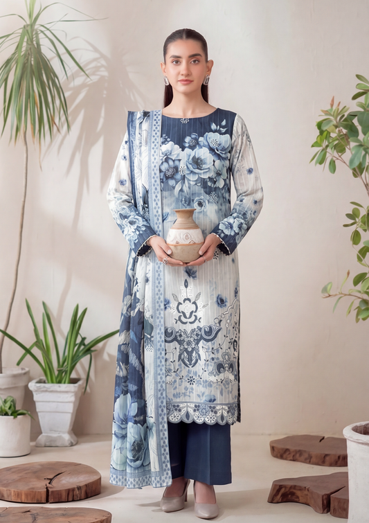 3 Piece - Embroidered Lawn - Fantak Luxe V303 - 08