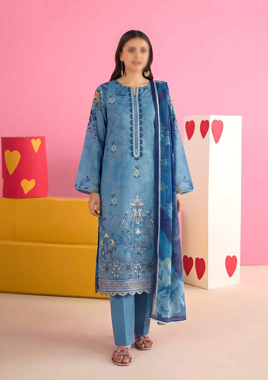 3 Piece - Embroidered Lawn - Fantak Amber V307 - 8
