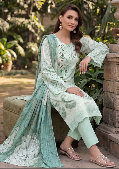 3 Piece - Embroidered Lawn - Fantak Elegant V306 - 8